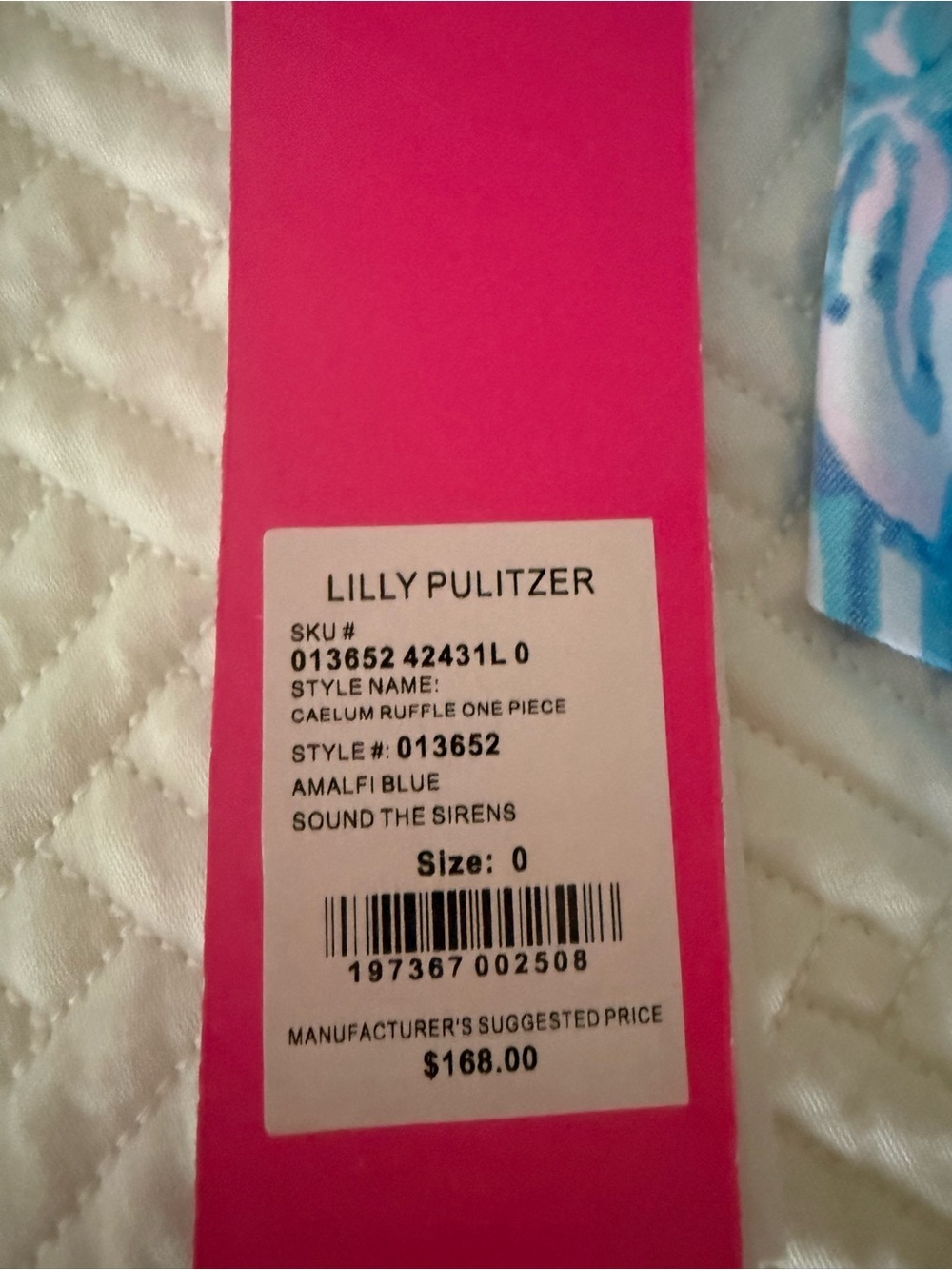 Lilly Pulitzer women’s Blue & Pink Ruffle One-Piece Swimsuit - Picture 5 of 5